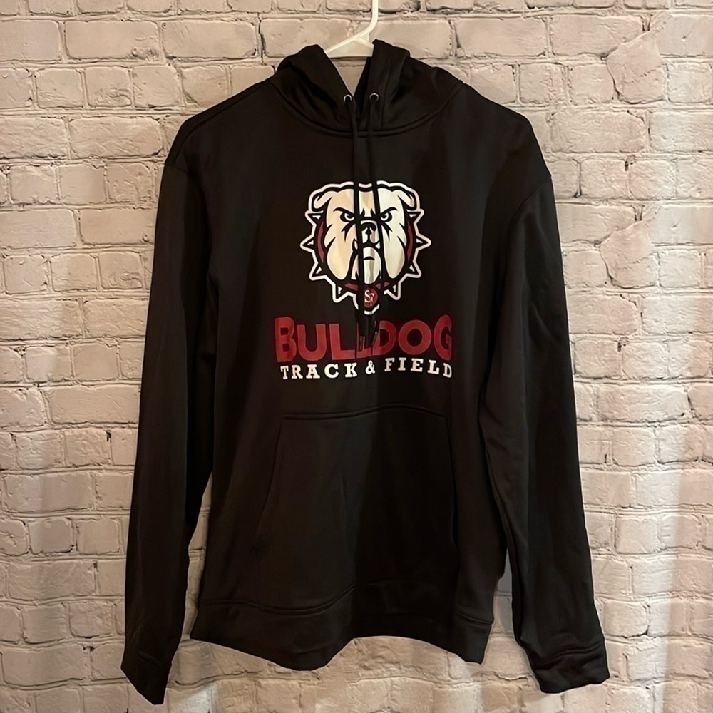 Santa Fe Bulldog Hoodie Black and Red Size Medium